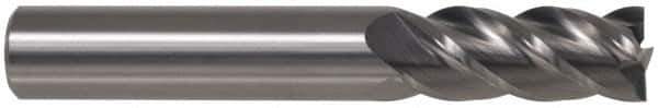 Accupro - 13/32", 5/8" LOC, 7/16" Shank Diam, 2" OAL, 4 Flute, Solid Carbide Square End Mill - Single End, TiCN Finish, Spiral Flute, 40° Helix, Centercutting, Right Hand Cut, Right Hand Flute - Exact Tool & Supply
