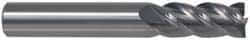 Accupro - 1/2", 1" LOC, 1/2" Shank Diam, 3" OAL, 4 Flute, Solid Carbide Square End Mill - Single End, TiCN Finish, Spiral Flute, 40° Helix, Centercutting, Right Hand Cut, Right Hand Flute - Exact Tool & Supply