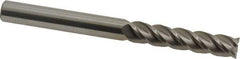 Accupro - 3/8", 1-3/4" LOC, 3/8" Shank Diam, 4" OAL, 4 Flute, Solid Carbide Square End Mill - Single End, Uncoated, Spiral Flute, 40° Helix, Centercutting, Right Hand Cut, Right Hand Flute - Exact Tool & Supply