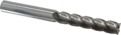 Accupro - 5/8", 3" LOC, 5/8" Shank Diam, 6" OAL, 4 Flute, Solid Carbide Square End Mill - Single End, Uncoated, Spiral Flute, 40° Helix, Centercutting, Right Hand Cut, Right Hand Flute - Exact Tool & Supply