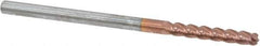 Accupro - 1/8" Diam, 3/4" LOC, 4 Flute Solid Carbide Ball End Mill - TiCN Finish, Single End, 2-1/4" OAL, 1/8" Shank Diam, Spiral Flute - Exact Tool & Supply