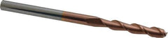 Accupro - 1/4", 1-1/2" LOC, 1/4" Shank Diam, 4" OAL, 2 Flute, Solid Carbide Square End Mill - Single End, TiCN Finish, Spiral Flute, 40° Helix, Centercutting, Right Hand Cut, Right Hand Flute - Exact Tool & Supply