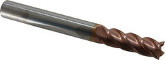 Accupro - 7/16", 1-3/8" LOC, 7/16" Shank Diam, 4" OAL, 4 Flute, Solid Carbide Square End Mill - Single End, TiCN Finish, Spiral Flute, 40° Helix, Centercutting, Right Hand Cut, Right Hand Flute - Exact Tool & Supply