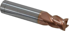 Accupro - 29/64", 5/8" LOC, 1/2" Shank Diam, 2-1/2" OAL, 4 Flute, Solid Carbide Square End Mill - Single End, TiCN Finish, Spiral Flute, 40° Helix, Centercutting, Right Hand Cut, Right Hand Flute - Exact Tool & Supply