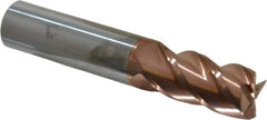 Accupro - 3/4", 1-1/2" LOC, 3/4" Shank Diam, 4" OAL, 4 Flute, Solid Carbide Square End Mill - Single End, TiCN Finish, Spiral Flute, 40° Helix, Centercutting, Right Hand Cut, Right Hand Flute - Exact Tool & Supply