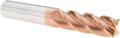 Accupro - 3/4", 2-1/4" LOC, 3/4" Shank Diam, 5" OAL, 4 Flute, Solid Carbide Square End Mill - Single End, TiCN Finish, Spiral Flute, 40° Helix, Centercutting, Right Hand Cut, Right Hand Flute - Exact Tool & Supply