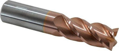 Accupro - 1", 2-1/4" LOC, 1" Shank Diam, 5" OAL, 4 Flute, Solid Carbide Square End Mill - Single End, TiCN Finish, Spiral Flute, 40° Helix, Centercutting, Right Hand Cut, Right Hand Flute - Exact Tool & Supply