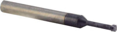 Iscar - #10-32 UNF, 0.146" Cutting Diam, 3 Flute, Solid Carbide Helical Flute Thread Mill - Internal Thread, 0.59" LOC, 2-1/2" OAL, 1/4" Shank Diam - Exact Tool & Supply
