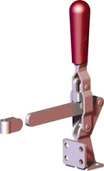 De-Sta-Co - 499 Lb Holding Capacity, Vertical Handle, Manual Hold Down Toggle Clamp - 57° Handle Movement, 90° Bar Opening, Solid Bar, Flanged Base, Carbon Steel - Exact Tool & Supply