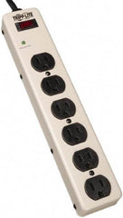 Tripp-Lite - 6 Outlets, 120 VAC15 Amps, 6' Cord, Power Outlet Strip - Floor, Keyhole Mount, 5-15 NEMA Configuration, 2-1/2" Strip - Exact Tool & Supply