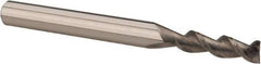 Accupro - 1/4", 5/8" LOC, 1/4" Shank Diam, 2-1/2" OAL, 2 Flute, Solid Carbide Square End Mill - Single End, Uncoated, Spiral Flute, 45° Helix, Centercutting, Right Hand Cut, Right Hand Flute - Exact Tool & Supply