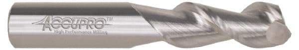 Accupro - 3/4", 1" LOC, 3/4" Shank Diam, 4" OAL, 2 Flute, Solid Carbide Square End Mill - Single End, Uncoated, Spiral Flute, 45° Helix, Centercutting, Right Hand Cut, Right Hand Flute - Exact Tool & Supply