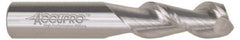 Accupro - 3/4", 1" LOC, 3/4" Shank Diam, 4" OAL, 2 Flute, Solid Carbide Square End Mill - Single End, Uncoated, Spiral Flute, 45° Helix, Centercutting, Right Hand Cut, Right Hand Flute - Exact Tool & Supply