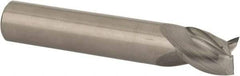 Accupro - 5/8", 3/4" LOC, 5/8" Shank Diam, 3-1/2" OAL, 3 Flute, Solid Carbide Square End Mill - Single End, Uncoated, Spiral Flute, 37° Helix, Centercutting, Right Hand Cut, Right Hand Flute - Exact Tool & Supply