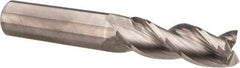 Accupro - 5/8", 2-1/2" LOC, 5/8" Shank Diam, 5" OAL, 3 Flute, Solid Carbide Square End Mill - Single End, Uncoated, Spiral Flute, 37° Helix, Centercutting, Right Hand Cut, Right Hand Flute - Exact Tool & Supply