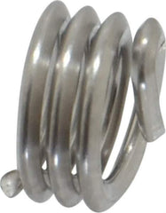 Recoil - 1/4-20 UNC, 1/4" OAL, Free Running Helical Insert - 3-3/8 Free Coils, Tanged, Stainless Steel, Bright Finish, 1D Insert Length - Exact Tool & Supply