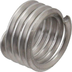 Recoil - 3/8-16 UNC, 3/8" OAL, Free Running Helical Insert - 4-3/8 Free Coils, Tanged, Stainless Steel, Bright Finish, 1D Insert Length - Exact Tool & Supply