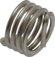 Recoil - 7/16-14 UNC, 0.438" OAL, Free Running Helical Insert - 4-1/2 Free Coils, Tanged, Stainless Steel, Bright Finish, 1D Insert Length - Exact Tool & Supply