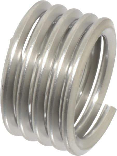 Recoil - 1/2-13 UNC, 1/2" OAL, Free Running Helical Insert - 4-7/8 Free Coils, Tanged, Stainless Steel, Bright Finish, 1D Insert Length - Exact Tool & Supply