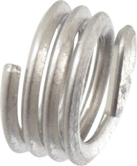 Recoil - #8-32 UNC, 0.164" OAL, Free Running Helical Insert - 3-1/2 Free Coils, Tanged, Stainless Steel, Bright Finish, 1D Insert Length - Exact Tool & Supply