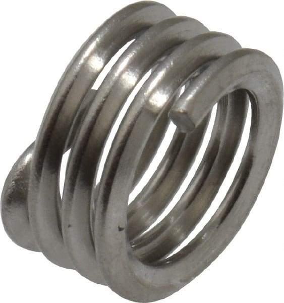 Recoil - #12-24 UNC, 0.216" OAL, Free Running Helical Insert - 3-1/2 Free Coils, Tanged, Stainless Steel, Bright Finish, 1D Insert Length - Exact Tool & Supply