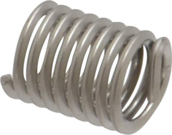 Recoil - #12-24 UNC, 0.432" OAL, Free Running Helical Insert - 8-3/8 Free Coils, Tanged, Stainless Steel, Bright Finish, 2D Insert Length - Exact Tool & Supply