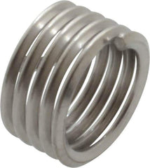 Recoil - 1/4-28 UNF, 1/4" OAL, Free Running Helical Insert - 5 Free Coils, Tanged, Stainless Steel, Bright Finish, 1D Insert Length - Exact Tool & Supply