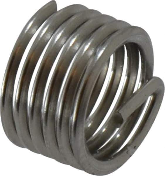 Recoil - 5/16-24 UNF, 0.312" OAL, Free Running Helical Insert - 5-1/2 Free Coils, Tanged, Stainless Steel, Bright Finish, 1D Insert Length - Exact Tool & Supply