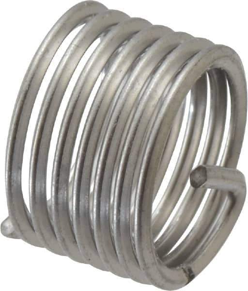 Recoil - 3/8-24 UNF, 3/8" OAL, Free Running Helical Insert - 6-7/8 Free Coils, Tanged, Stainless Steel, Bright Finish, 1D Insert Length - Exact Tool & Supply