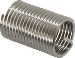 Recoil - 1/2-20 UNF, 1" OAL, Free Running Helical Insert - 16-7/8 Free Coils, Tanged, Stainless Steel, Bright Finish, 2D Insert Length - Exact Tool & Supply
