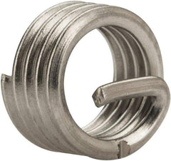 Recoil - #10-32 UNF, 0.19" OAL, Free Running Helical Insert - 4-1/8 Free Coils, Tanged, Stainless Steel, Bright Finish, 1D Insert Length - Exact Tool & Supply
