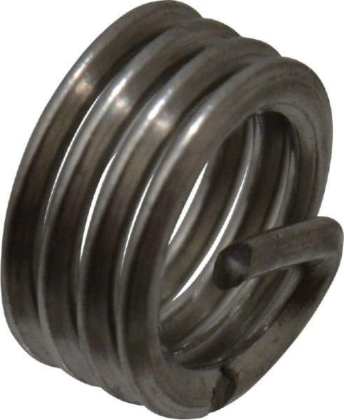 Recoil - M4x0.70 Metric Coarse, 4mm OAL, Free Running Helical Insert - 3-5/8 Free Coils, Tanged, Stainless Steel, Bright Finish, 1D Insert Length - Exact Tool & Supply