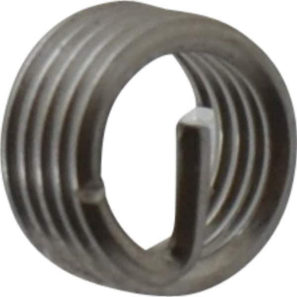 Recoil - M5x0.80 Metric Coarse, 5mm OAL, Free Running Helical Insert - 4-1/8 Free Coils, Tanged, Stainless Steel, Bright Finish, 1D Insert Length - Exact Tool & Supply