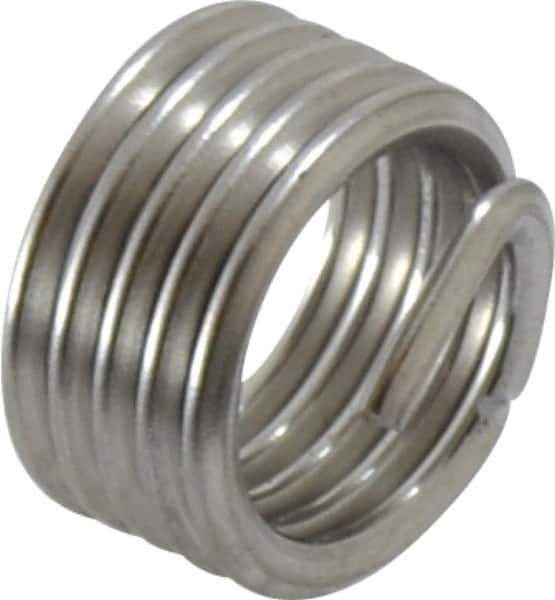 Recoil - M10x1.50 Metric Coarse, 10mm OAL, Free Running Helical Insert - 4-7/8 Free Coils, Tanged, Stainless Steel, Bright Finish, 1D Insert Length - Exact Tool & Supply