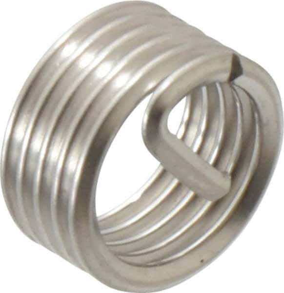 Recoil - M12x1.75 Metric Coarse, 12mm OAL, Free Running Helical Insert - 5 Free Coils, Tanged, Stainless Steel, Bright Finish, 1D Insert Length - Exact Tool & Supply