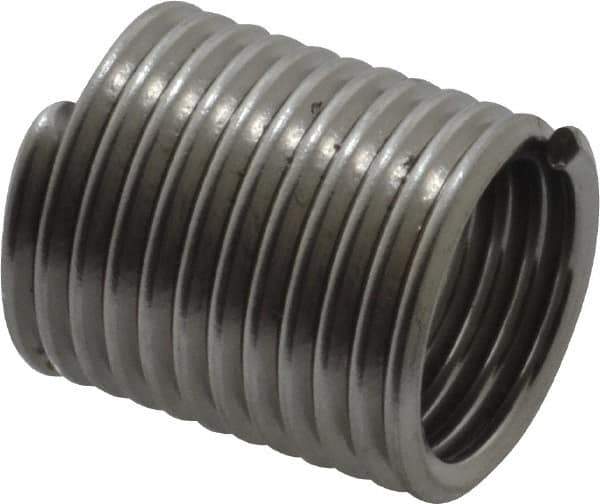 Recoil - M12x1.75 Metric Coarse, 24mm OAL, Free Running Helical Insert - Tanged, Stainless Steel, Bright Finish, 2D Insert Length - Exact Tool & Supply