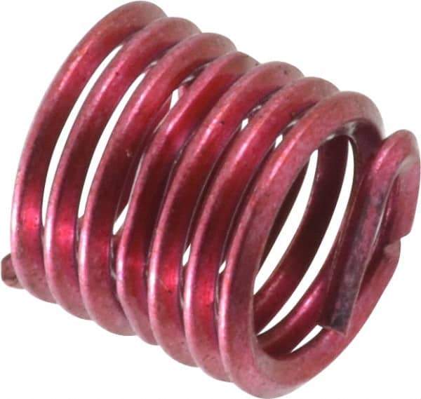 Recoil - 10 Inserts, 3/8-16 UNC, 1-1/2D, Stainless Steel Screw Locking Insert - 9/16 Inch Overall Length, with Tang, Bright Finish - Exact Tool & Supply