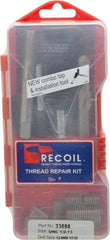 Recoil - 10 Inserts, 1/2-13, 1/2-13 UNC, Thread Repair Kit - 0.75" Insert Length - Exact Tool & Supply