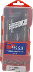 Recoil - 15 Inserts, M8x1.00, M8x1.00 Metric Fine, Thread Repair Kit - 12mm Insert Length - Exact Tool & Supply