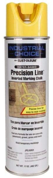 Rust-Oleum - 17 fl oz Yellow Marking Chalk - 500' to 530' Coverage at 1-1/4" Wide, Water-Based Formula - Exact Tool & Supply