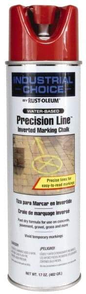 Rust-Oleum - 17 fl oz Red Marking Chalk - 500' to 530' Coverage at 1-1/4" Wide, Water-Based Formula - Exact Tool & Supply
