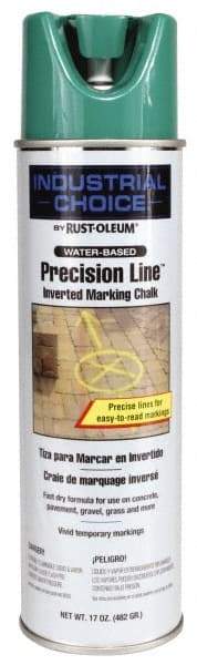 Rust-Oleum - 17 fl oz Green Marking Chalk - 500' to 530' Coverage at 1-1/4" Wide, Water-Based Formula - Exact Tool & Supply