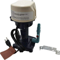 Little Giant Pumps - 0.9 Amp, 115 Volt, 1/70 hp, 1 Phase, Thermal Plastic Evaporative Cooler Pumps Machine Tool & Recirculating Pump - 5.1 GPM, 9.5 psi, 9" Overall Height, 4-1/2" Body Length, ABS Impeller, Open Fan Cooled Motor - Exact Tool & Supply