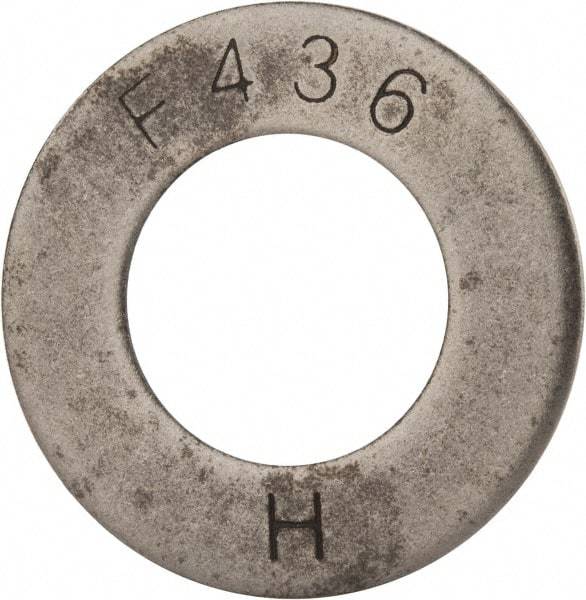 Value Collection - 1-1/4" Screw, Grade SAE 1035-1050 Steel Structural Flat Washer - 1-3/8" ID x 2-1/2" OD, Plain Finish - Exact Tool & Supply