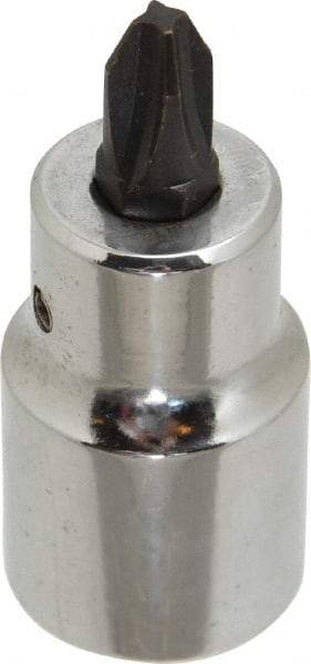 Proto - 1/2" Drive, #3 Point, Phillips Screwdriver Socket - 2-5/32" OAL - Exact Tool & Supply