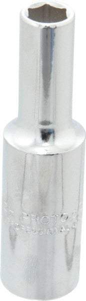 Proto - 3/8", 1/2" Drive, Deep Hand Socket - 6 Points, 3-1/4" OAL, Chrome Finish - Exact Tool & Supply