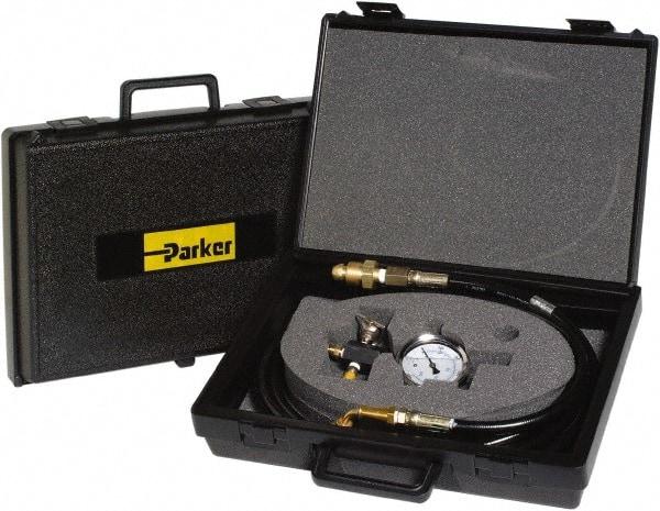 Parker - Accumulator Charging & Gauge Assembly - Includes 3,000 psi Gage, Charging Assembly, Gas Bleeder Valve, Charging Hose and Carrying Case, Use with Hydraulic Accumulators - Exact Tool & Supply