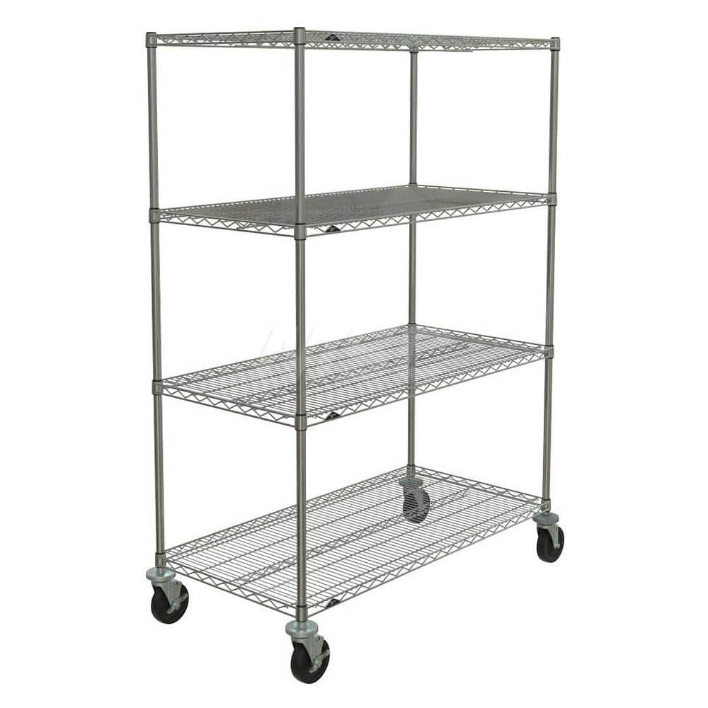 Metro - Carts; Type: Wire ; Load Capacity (Lb.): 600.000 ; Number of Shelves: 4 ; Width (Inch): 26-3/16 ; Length (Inch): 50 ; Height (Inch): 67-7/8 - Exact Tool & Supply