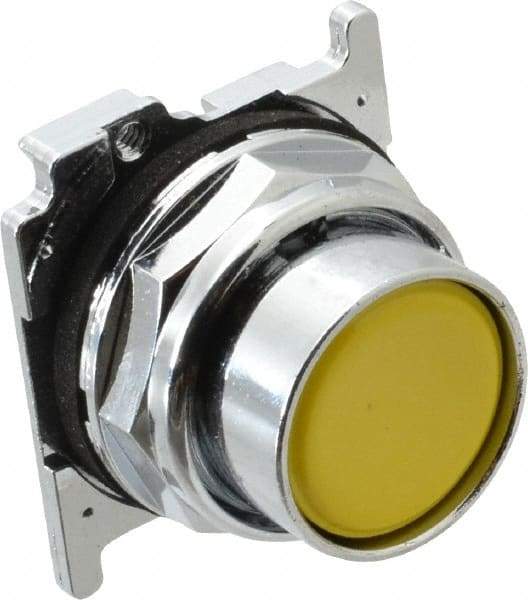 Eaton Cutler-Hammer - Flush Pushbutton Switch Operator - Yellow, Round Button, Nonilluminated - Exact Tool & Supply