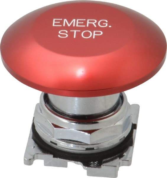 Eaton Cutler-Hammer - Extended Jumbo Mushroom Head Pushbutton Switch Emergency Stop - Red, Round Button, Nonilluminated - Exact Tool & Supply